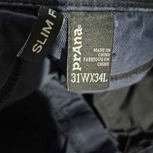 Prana Pants Mens 31x32 Blue Bridger Slim Taper Jean Organic Cotton Work *Flaws - Picture 9 of 15